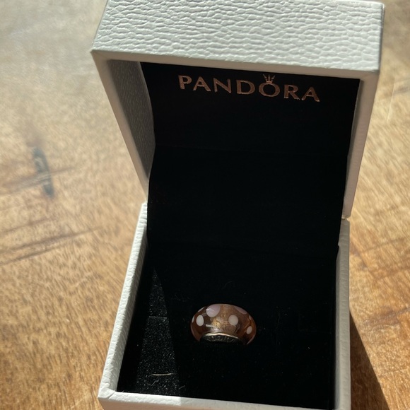 Pandora Glass Pink Dotted Polka Dot Glass Murano Charm EUC - Picture 5 of 11